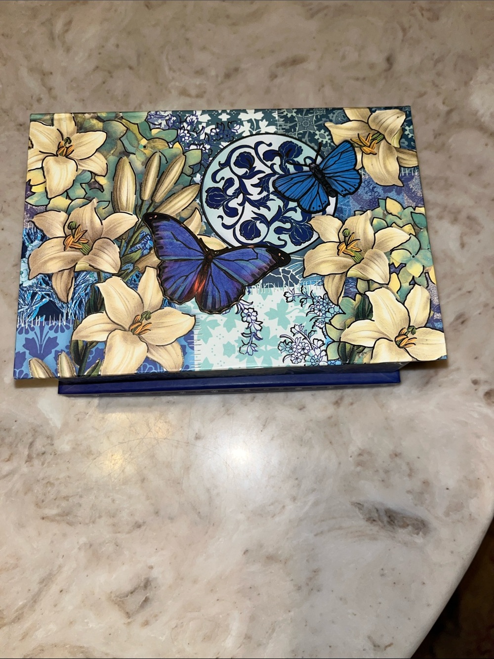 Punch Studio Blue Keepsake Musical Box and Note Set